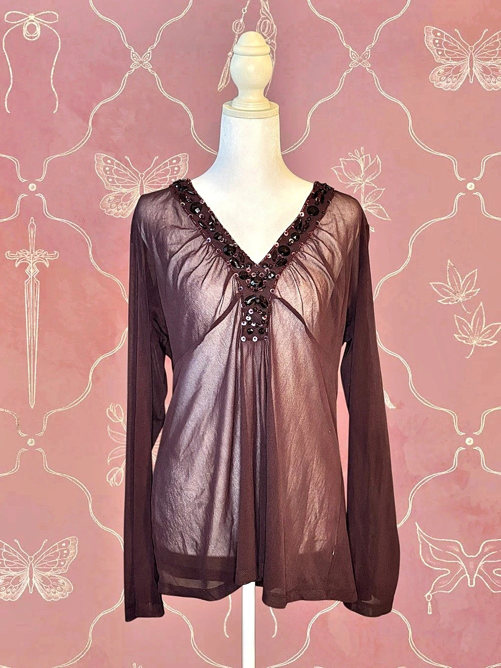 Plum Embellished Blouse